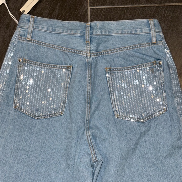 Anthropologies Pilcro Sequin Skater High-Rise Wide-Leg Jeans - Picture 11 of 14